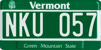 VT license plate NKU057