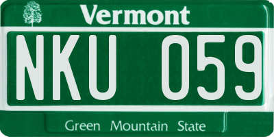 VT license plate NKU059