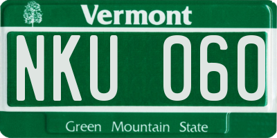 VT license plate NKU060