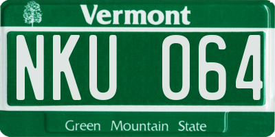 VT license plate NKU064