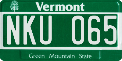VT license plate NKU065