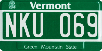 VT license plate NKU069