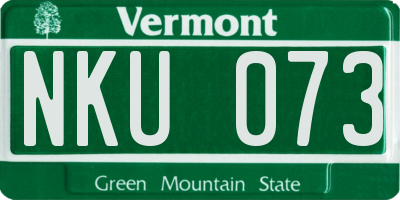VT license plate NKU073