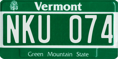 VT license plate NKU074