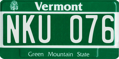 VT license plate NKU076