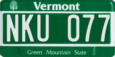 VT license plate NKU077