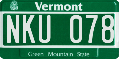 VT license plate NKU078