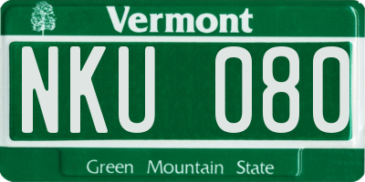 VT license plate NKU080
