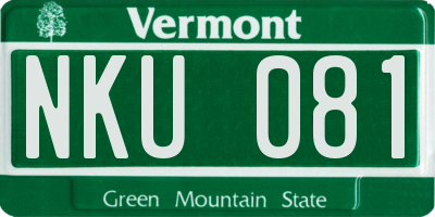 VT license plate NKU081