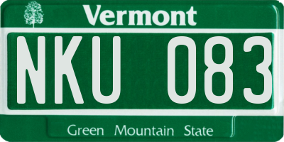 VT license plate NKU083