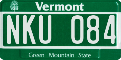 VT license plate NKU084