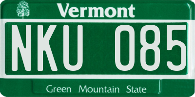VT license plate NKU085