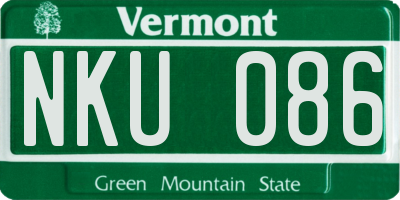 VT license plate NKU086