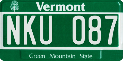 VT license plate NKU087