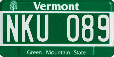 VT license plate NKU089