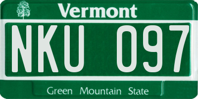 VT license plate NKU097