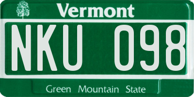 VT license plate NKU098