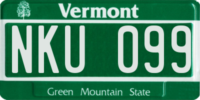 VT license plate NKU099