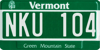 VT license plate NKU104