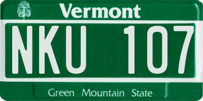 VT license plate NKU107