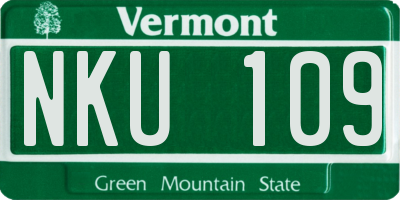 VT license plate NKU109