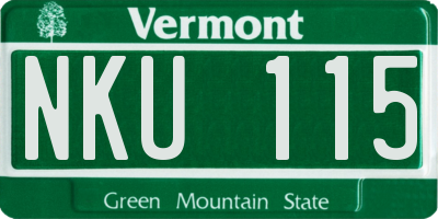 VT license plate NKU115