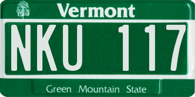VT license plate NKU117