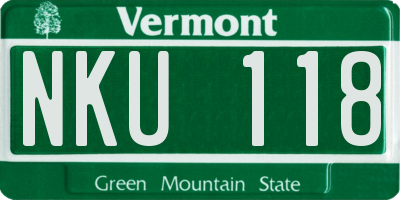 VT license plate NKU118