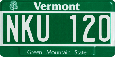 VT license plate NKU120