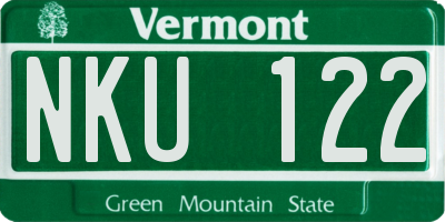 VT license plate NKU122