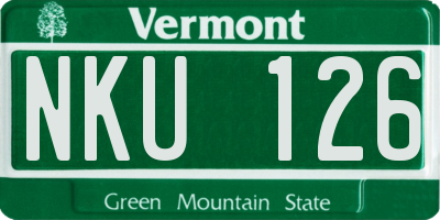 VT license plate NKU126