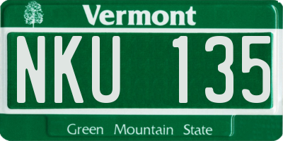 VT license plate NKU135
