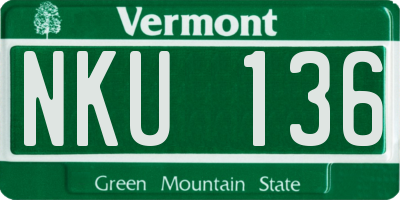 VT license plate NKU136