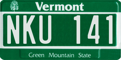 VT license plate NKU141