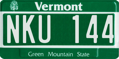 VT license plate NKU144