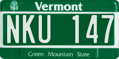 VT license plate NKU147