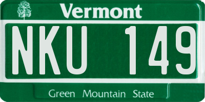 VT license plate NKU149