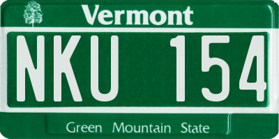 VT license plate NKU154