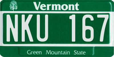 VT license plate NKU167