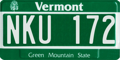 VT license plate NKU172