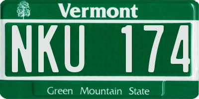VT license plate NKU174