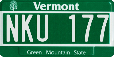 VT license plate NKU177