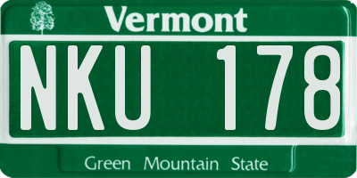 VT license plate NKU178