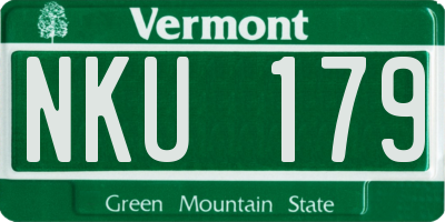 VT license plate NKU179