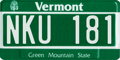 VT license plate NKU181
