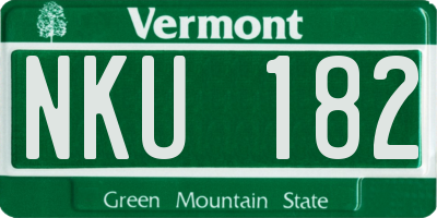 VT license plate NKU182