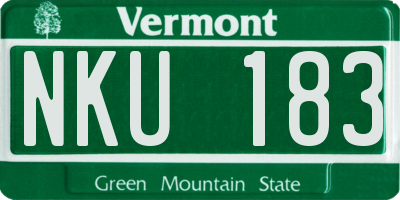 VT license plate NKU183
