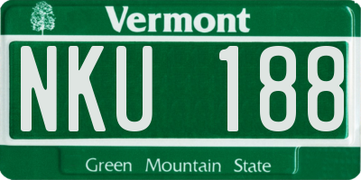 VT license plate NKU188