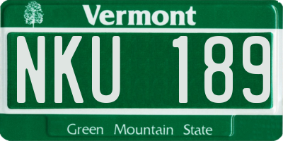 VT license plate NKU189