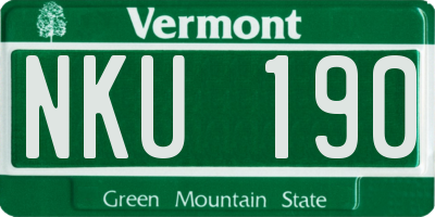 VT license plate NKU190